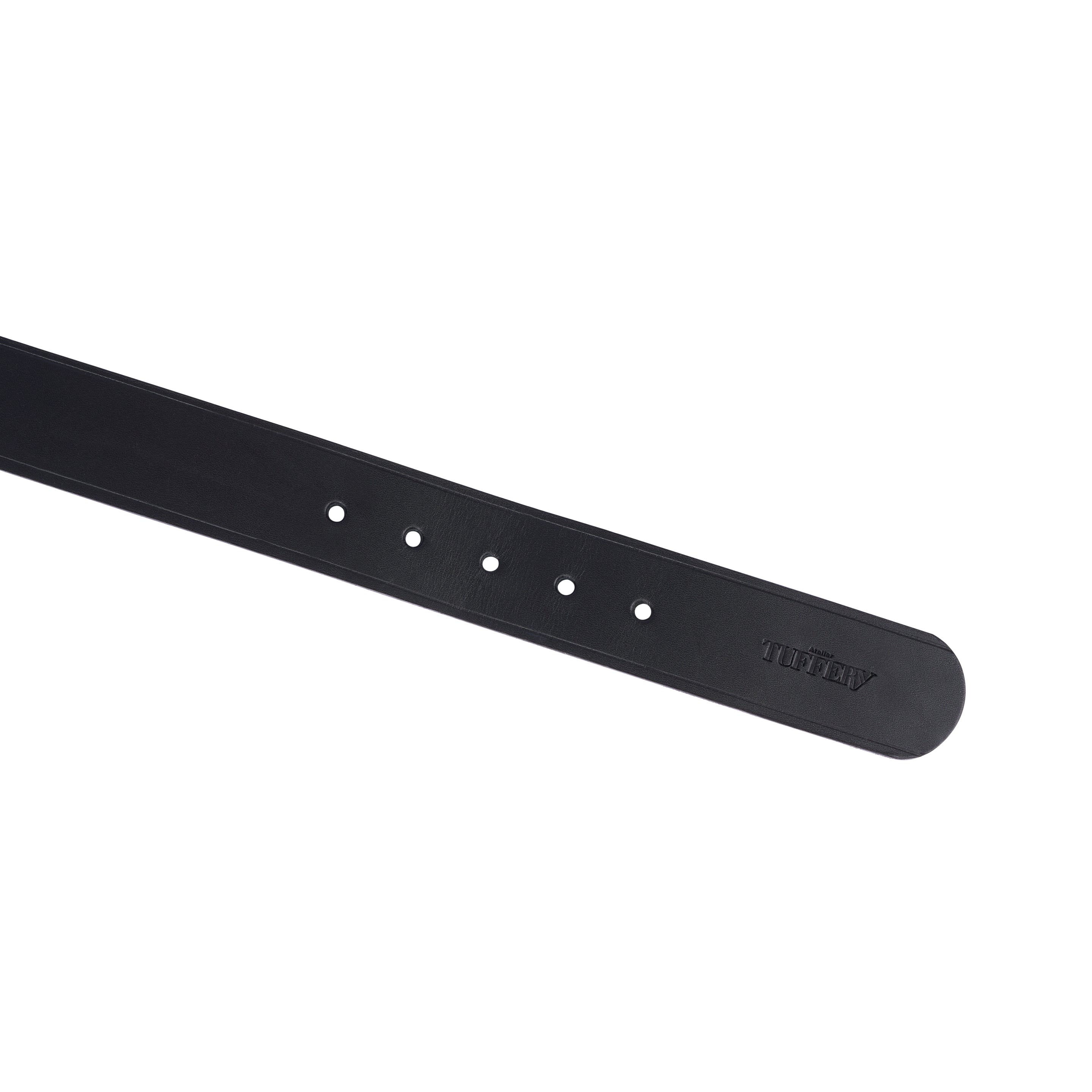 Ceinture homme cuir français Noir | Atelier Tuffery