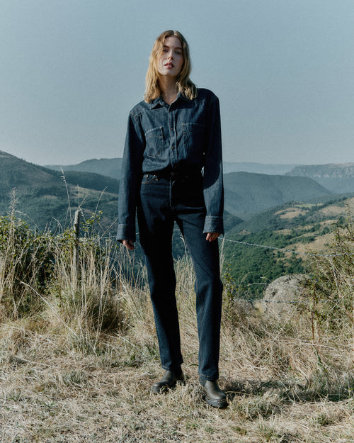 レディースハイウエストストレートジーンズ ローデニム - Apolline - Atelier Tuffery