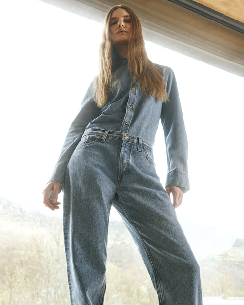 Jean femme droit taille haute Clair - Apolline - Atelier Tuffery