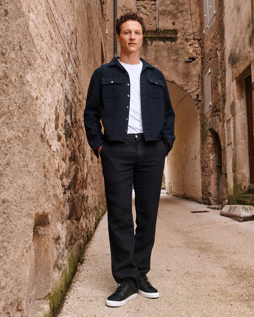 Men's straight fitted chinos 100% French linen - Atelier Tuffery