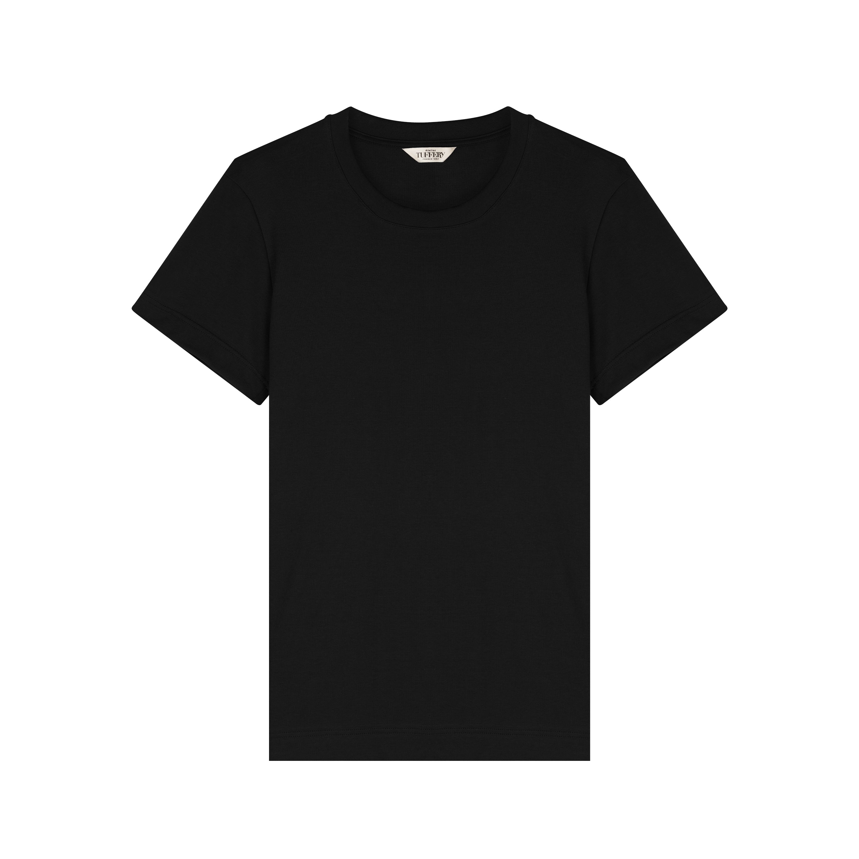 Women's T-shirt 100% Organic Cotton Black | Atelier Tuffery