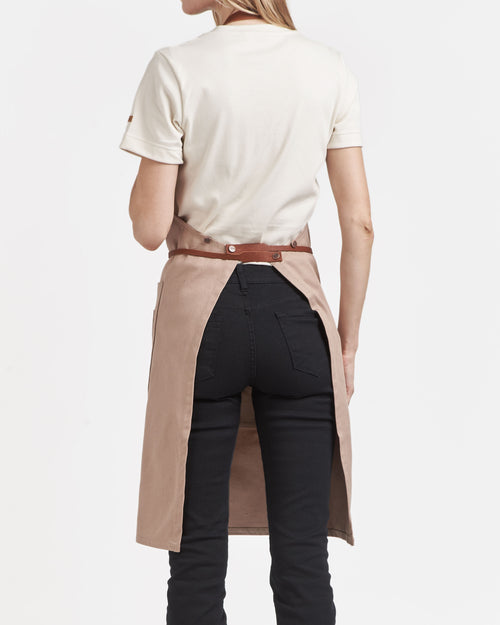 Tablier long en jean Beige - Atelier Tuffery