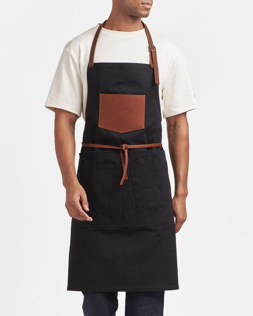 Tablier long en jean Noir - Atelier Tuffery