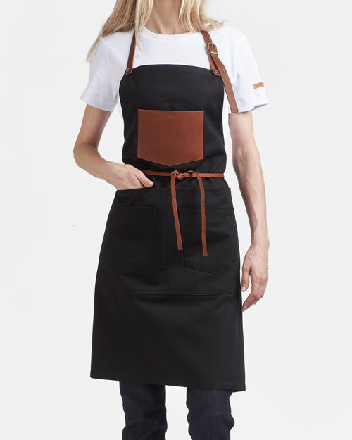 Tablier long en jean Noir - Atelier Tuffery