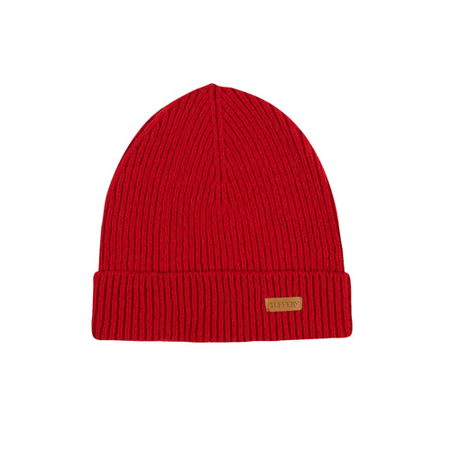 Bonnet en laine côtelée – Rouge - Atelier Tuffery