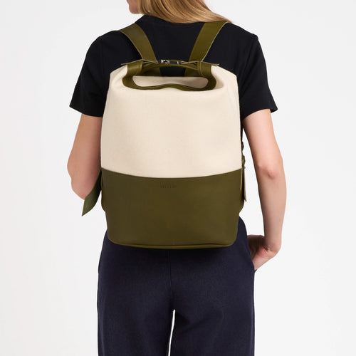 Sac à dos cuir & laine Écru - Atelier Tuffery