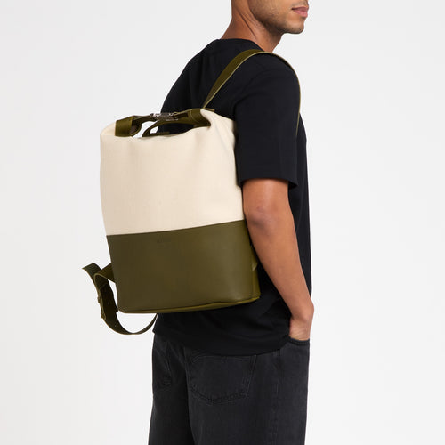 Sac à dos cuir & laine Écru - Atelier Tuffery