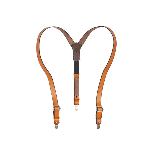 Mixed braces in French leather - Atelier Tuffery