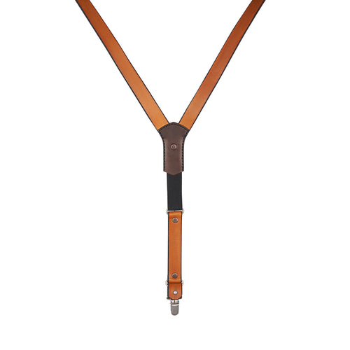 Mixed braces in French leather - Atelier Tuffery