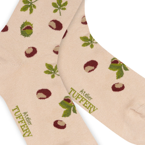 Chaussettes fines unisexes Beiges - Atelier Tuffery