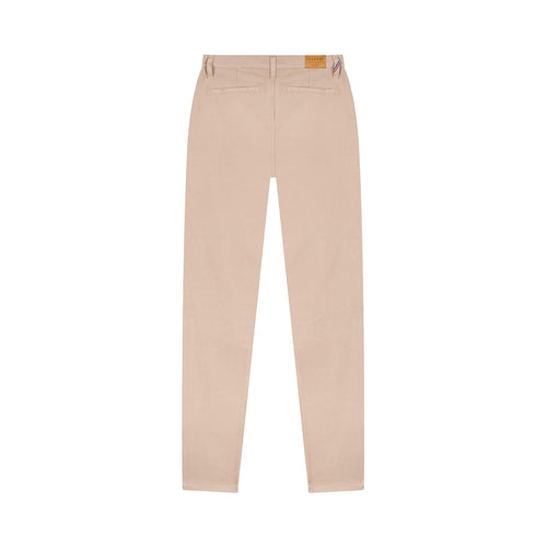 Beige fitted high-waisted women's chinos - Léonie - Atelier Tuffery