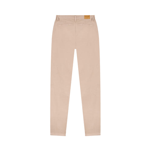 Chino femme ajusté taille haute Beige - Léonie - Atelier Tuffery