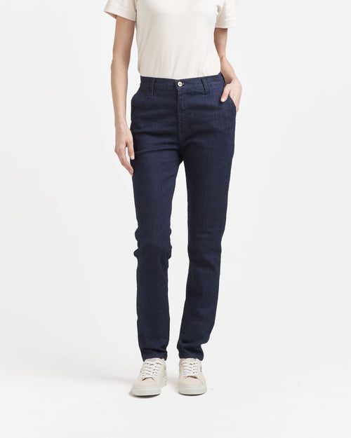 レディース ハイウエスト チノ オーガニックコットン ローデニム - Léonie - Atelier Tuffery