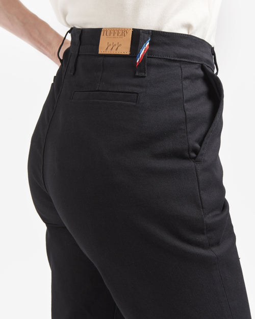 Chino femme ajusté taille haute Noir - Léonie - Atelier Tuffery