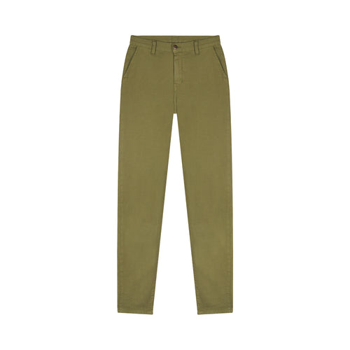 Chino femme ajusté taille haute Vert Kaki - Léonie - Atelier Tuffery