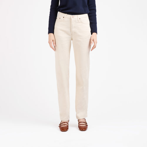 Jean femme droit taille haute Écru - Apolline - Atelier Tuffery