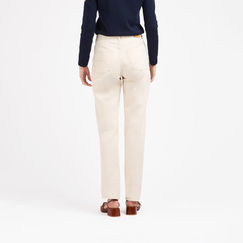 Jean femme droit taille haute Écru - Apolline - Atelier Tuffery