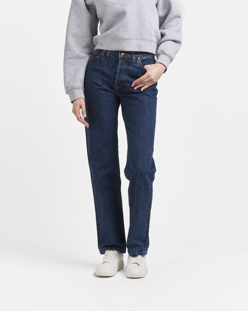 Jean femme droit taille haute Stonewashed - Apolline - Atelier Tuffery