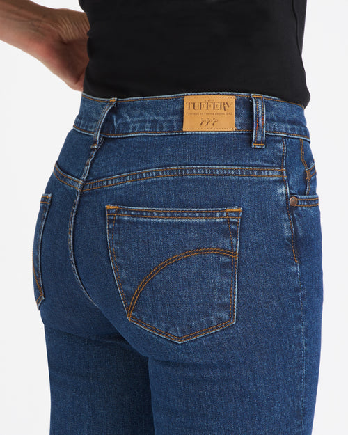 Women's flare jeans semi-high waist stonewashed - Margot - Atelier Tuffery