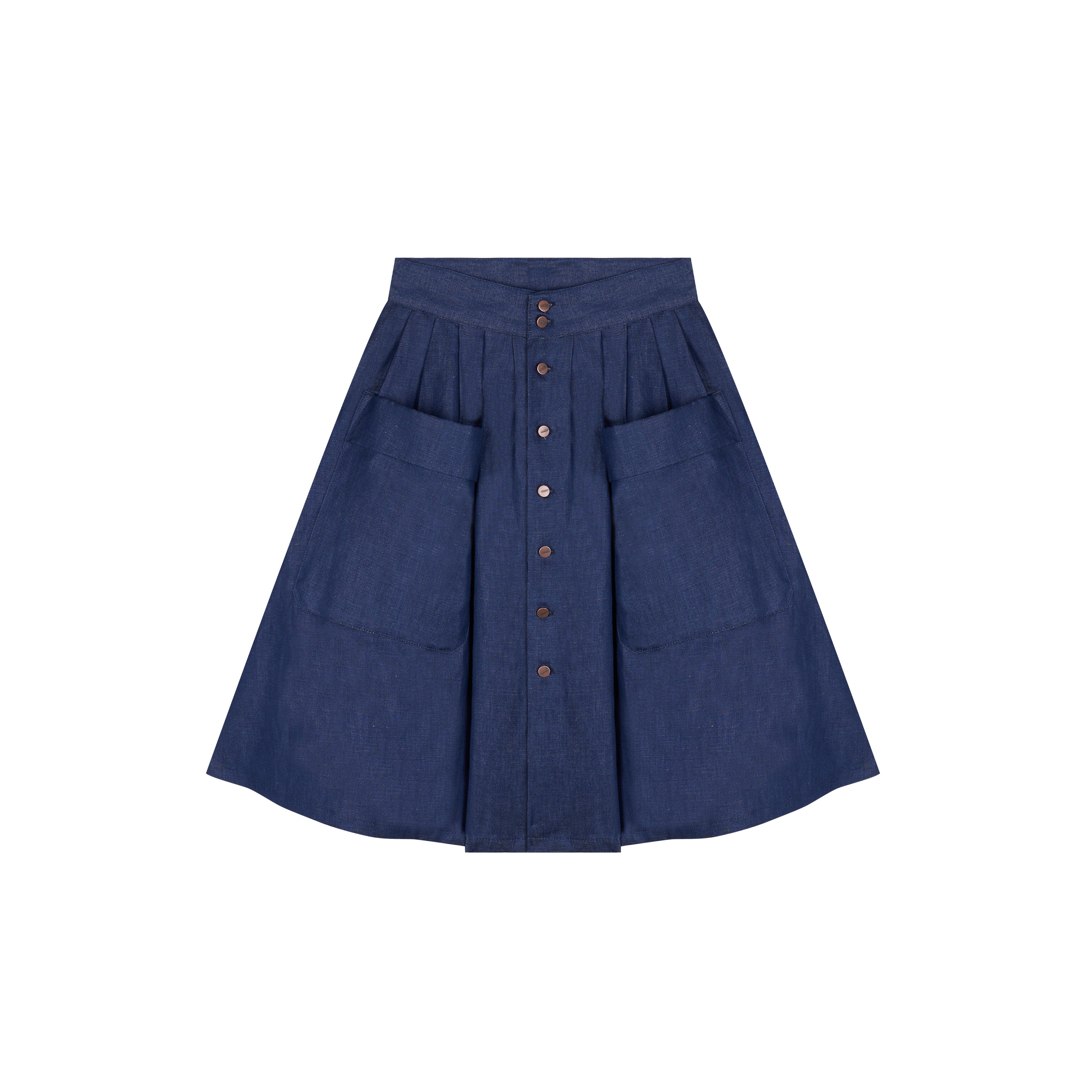 Jupe Longue En Jacquard Bleu Marine À Taille Basse | Ensembles Jupe Longue En Jacquard Bleu Marine À Taille Basse | Ensembles
