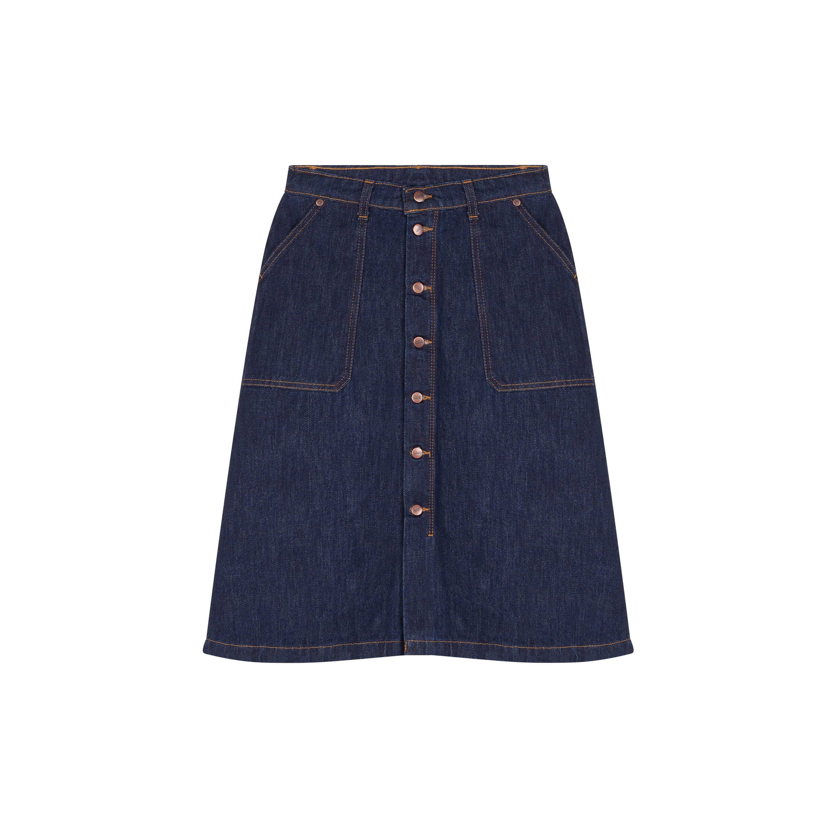 Raw denim trapeze skirt | Atelier Tuffery