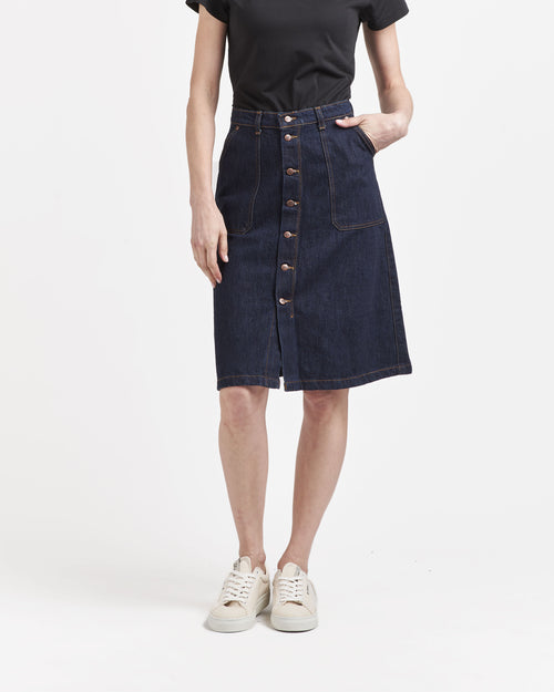 Raw denim trapeze skirt - Atelier Tuffery
