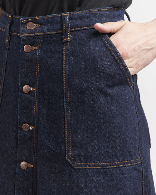 Raw denim trapeze skirt - Atelier Tuffery