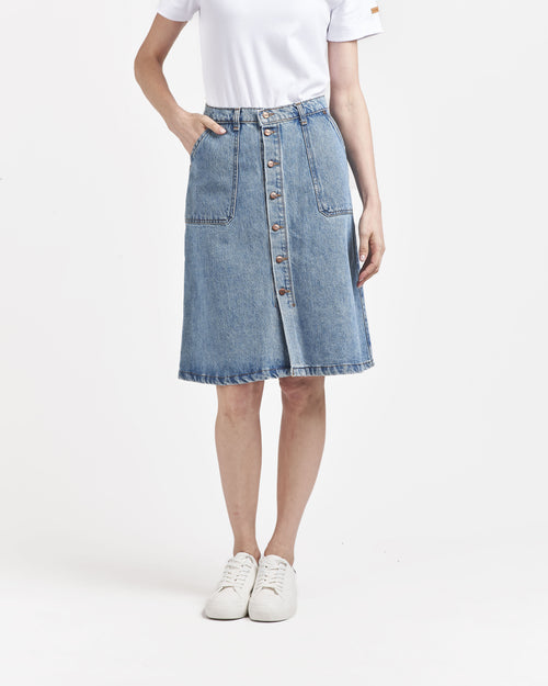 Light denim trapeze skirt - Atelier Tuffery