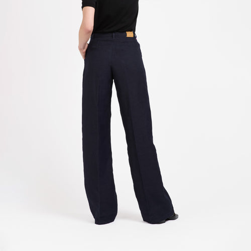 Pantalon femme droit taille haute 100% Lin - Gabi - Atelier Tuffery