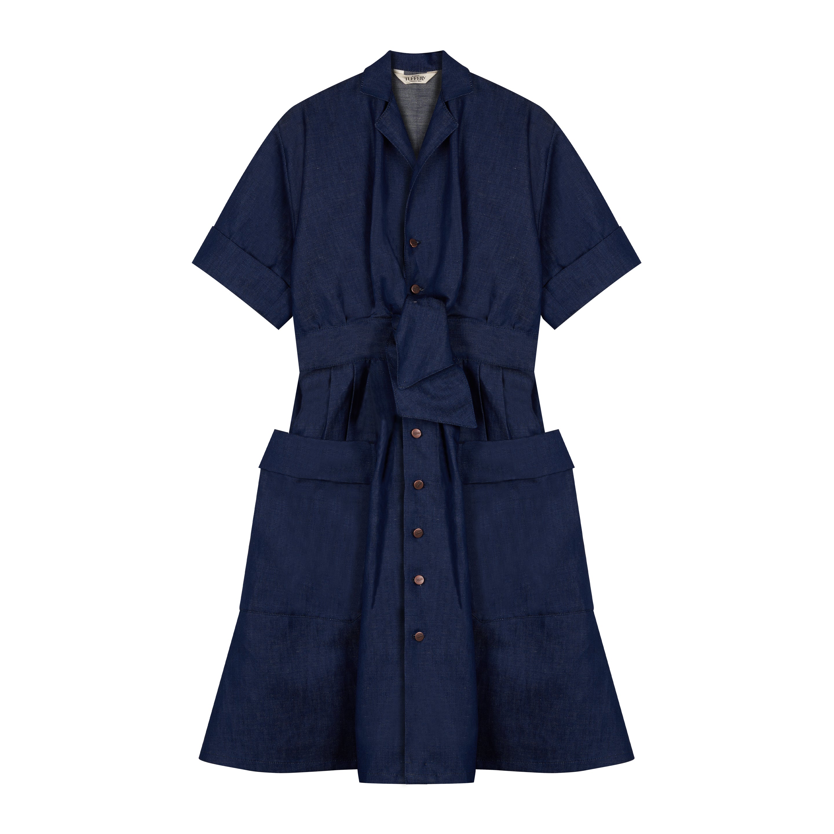 jean atelier denim dress Sustainable Organic Cotton & Hemp Blend Denim Atelier Shift Dress for Women - Black Denim