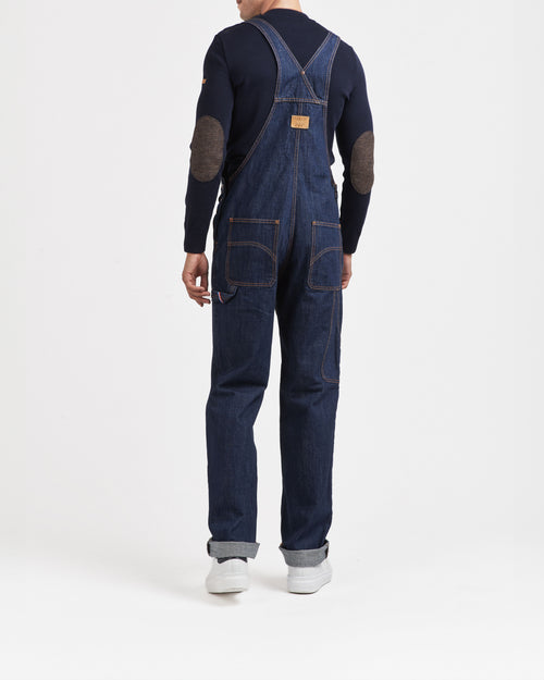 Salopette unisexe jean Bio Indigo Naturel - André - Atelier Tuffery