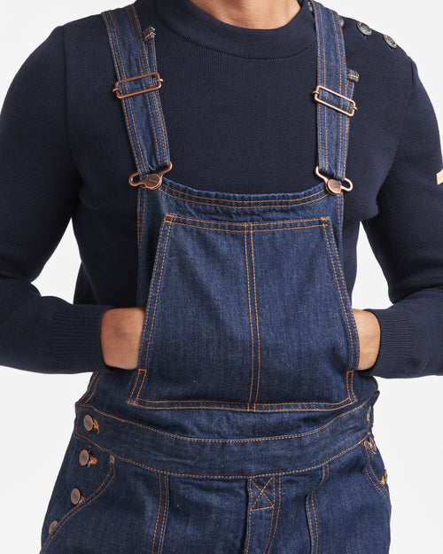 Salopette unisexe jean Bio Indigo Naturel - André - Atelier Tuffery