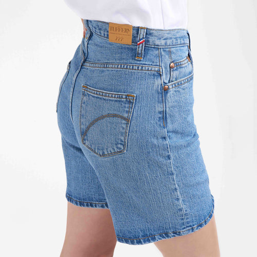 レディース ハイウエスト デニムショートパンツ ライトブルー - Aimé - Atelier Tuffery