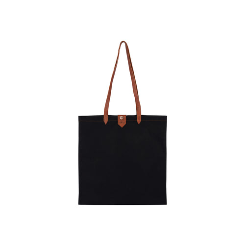 Tote-bag jean Noir et Cuir - Atelier Tuffery