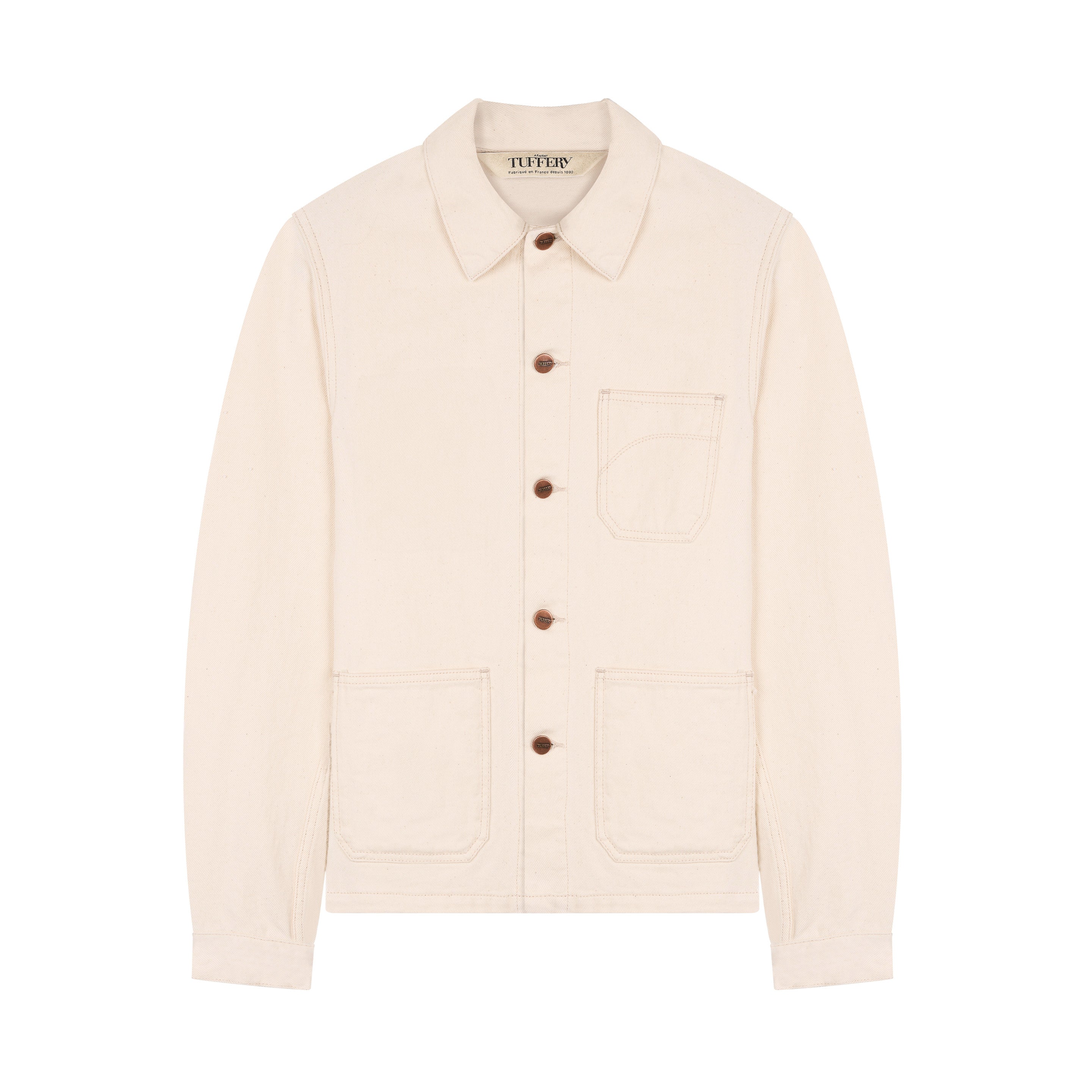 Veste unisexe en jean Écru Méjean – Atelier Tuffery