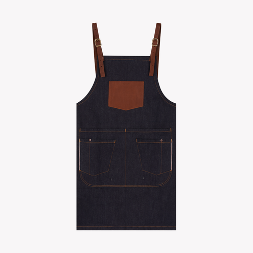 Long raw selvedge denim apron - Atelier Tuffery