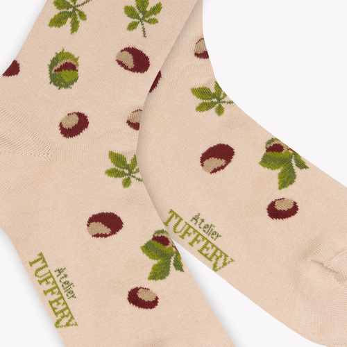 Beige unisex thin socks - Atelier Tuffery