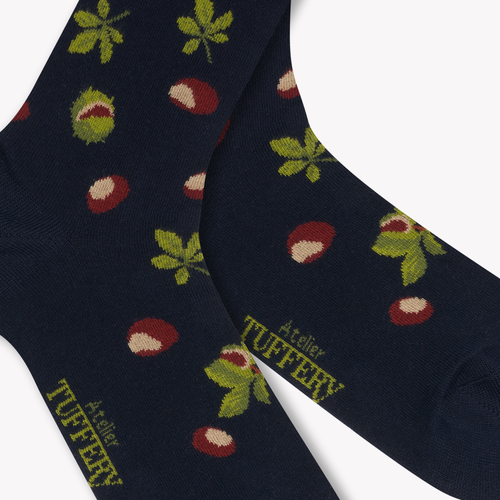 Blue unisex thin socks - Atelier Tuffery