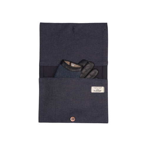 レディース レザーグローブ ブラック ウールデニムヨーク＆カシミアライナー - Florac - Atelier Tuffery