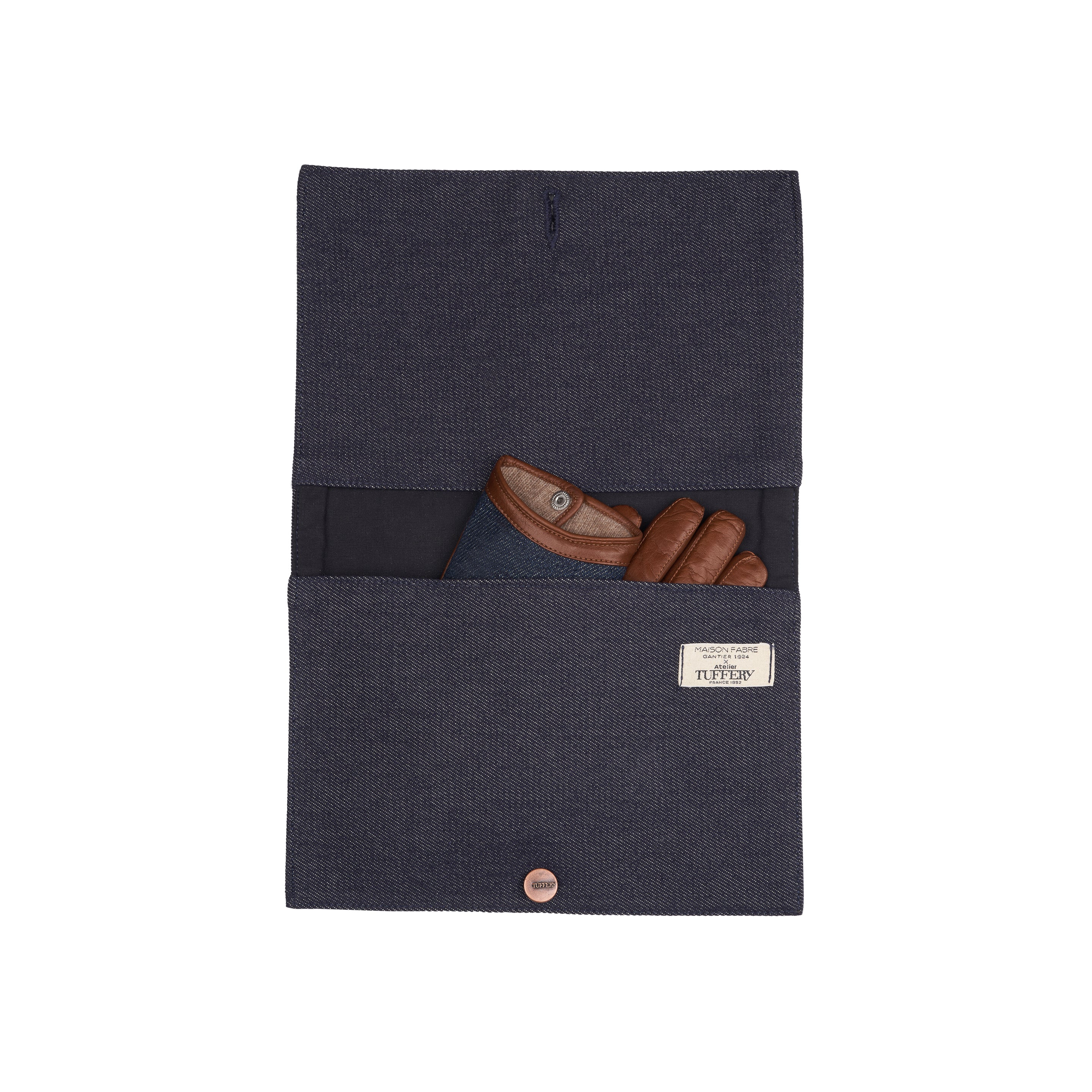 Men's brown leather gloves and cashmere-lined jeans – Atelier Tuffery
