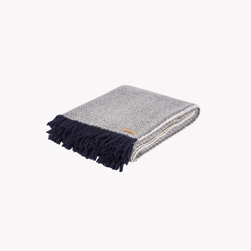 Plaid in Natural Wool from Lozère - "Grosse Côte" Pattern - Atelier Tuffery