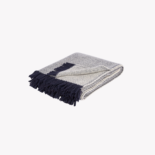 Plaid in Natural Wool from Lozère - "Grosse Côte" Pattern - Atelier Tuffery