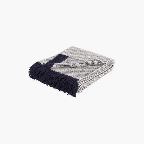 Plaid in Natural Wool from Lozère - Cannage Pattern - Atelier Tuffery