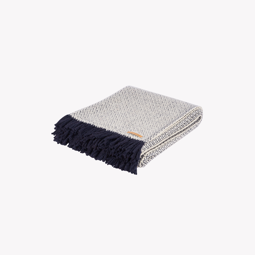 Plaid in Natural Wool from Lozère - Cannage Pattern - Atelier Tuffery