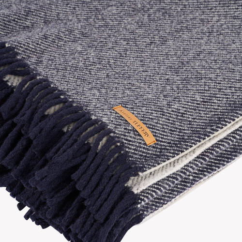 Plaid in Natural Wool from Lozère - Twill Pattern - Atelier Tuffery