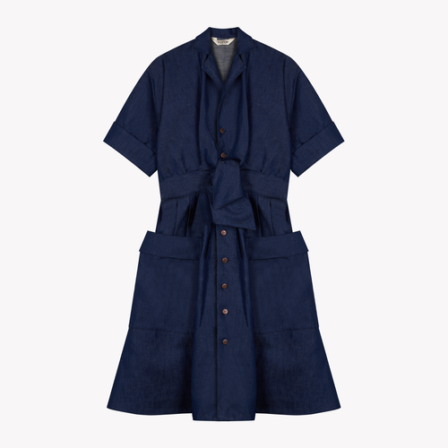 French Linen Denim Dress - Atelier Tuffery