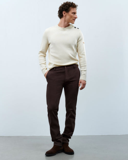 Pull homme en laine Écru – SAINT JAMES x Atelier TUFFERY - Patrimoine - Atelier Tuffery