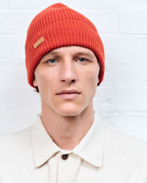 Bonnet en laine côtelée – Rouge - Atelier Tuffery