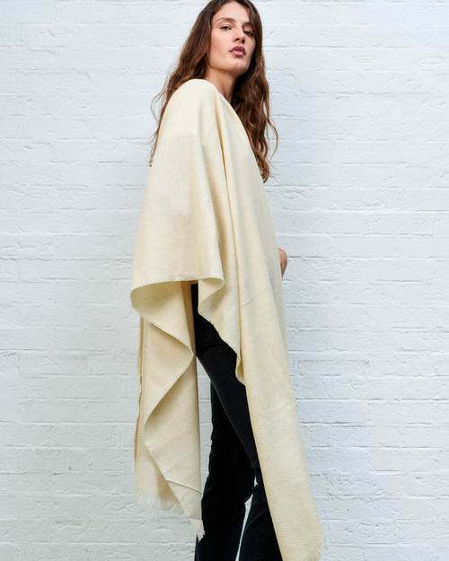 Écharpe en laine française – Écru - Atelier Tuffery