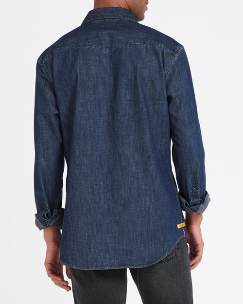 メンズ デニムシャツ インディゴブルー - Cévennes - Atelier Tuffery